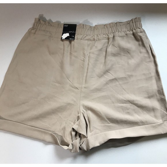 INC International Concepts Womens Tan Shorts Stretchy Waist Zipper Summer Shorts - Picture 7 of 8